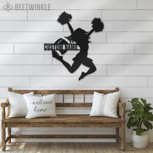 Custom-Girl-American-Football-Cheerleading-Metal-Wall-Art-LED-Light-2