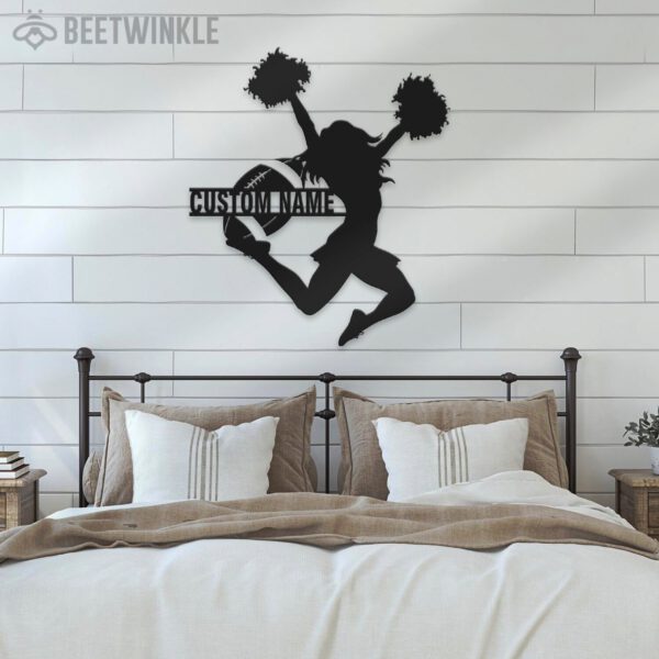 Custom-Girl-American-Football-Cheerleading-Metal-Wall-Art-LED-Light-5