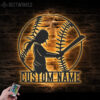 Custom-Girl-Baseball-Metal-Wall-Art-LED-Light-3-3