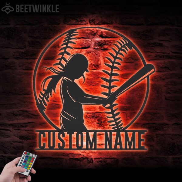 Custom-Girl-Baseball-Metal-Wall-Art-LED-Light-8-3