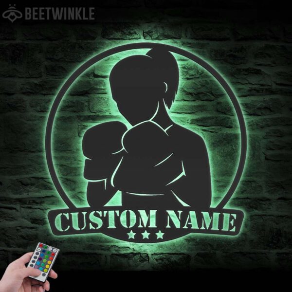 Custom-Girl-Boxing-Metal-Wall-Art-with-LED-Light-3