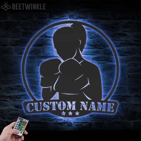 Custom-Girl-Boxing-Metal-Wall-Art-with-LED-Light-6