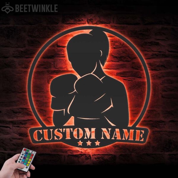 Custom-Girl-Boxing-Metal-Wall-Art-with-LED-Light-8