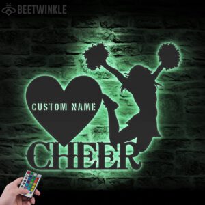 Custom-Girl-Cheerleading-Metal-Wall-Art-LED-Light-2