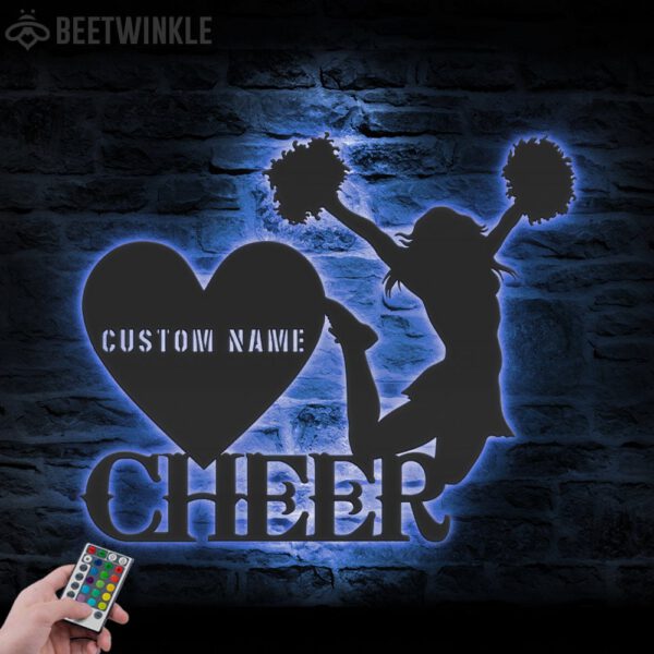 Custom-Girl-Cheerleading-Metal-Wall-Art-LED-Light-6