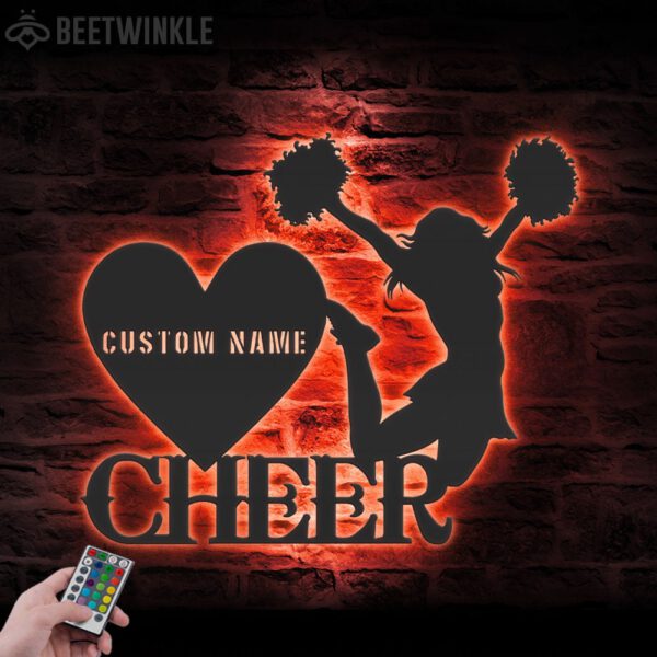 Custom-Girl-Cheerleading-Metal-Wall-Art-LED-Light-7