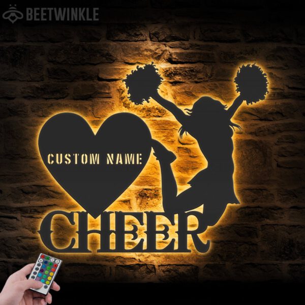 Custom-Girl-Cheerleading-Metal-Wall-Art-LED-Light-8