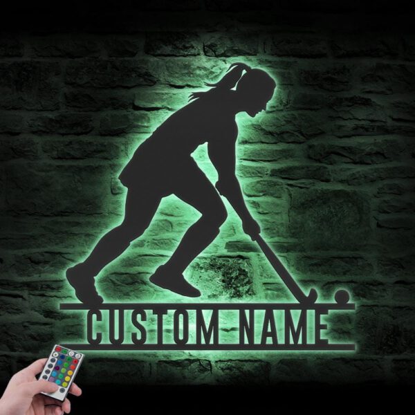 Custom-Girl-Field-Hockey-Metal-Wall-Art-LED-Light-4