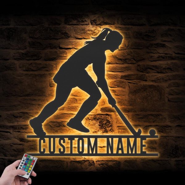 Custom-Girl-Field-Hockey-Metal-Wall-Art-LED-Light-7