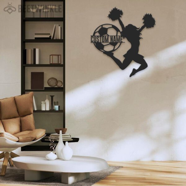 Custom-Girl-Football-Cheerleading-Metal-Wall-Art-LED-Light-3