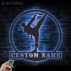 Custom-Girl-Karate-Martial-Arts-Metal-Wall-Art-with-LED-Light-2