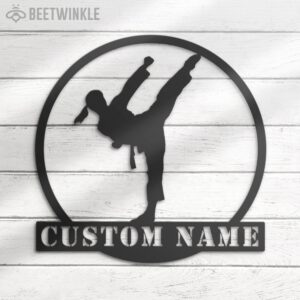 Custom-Girl-Karate-Martial-Arts-Metal-Wall-Art-with-LED-Light-3