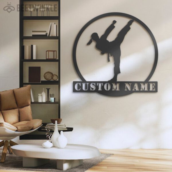 Custom-Girl-Karate-Martial-Arts-Metal-Wall-Art-with-LED-Light-6