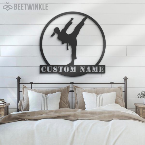 Custom-Girl-Karate-Martial-Arts-Metal-Wall-Art-with-LED-Light-8