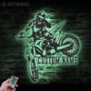 Custom-Girl-Motocross-Biker-Metal-Wall-Art-LED-Light-3