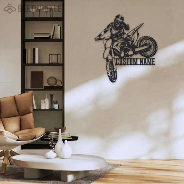 Custom-Girl-Motocross-Biker-Metal-Wall-Art-LED-Light