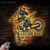 Custom-Girl-Motocross-Biker-Metal-Wall-Art-LED-Light-7