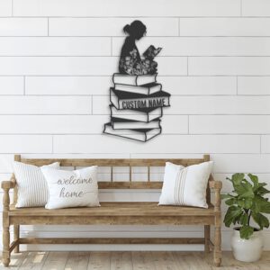 Custom-Girl-Reading-Book-Metal-Wall-Art-LED-Light-3