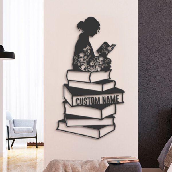 Custom-Girl-Reading-Book-Metal-Wall-Art-LED-Light-7