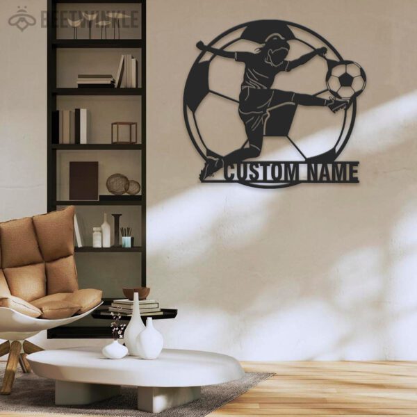 Custom-Girl-Soccer-Metal-Wall-Art-LED-Light