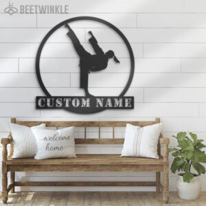 Custom-Girl-Taekwondo-Martial-Arts-Metal-Wall-Art-with-LED-Light-3