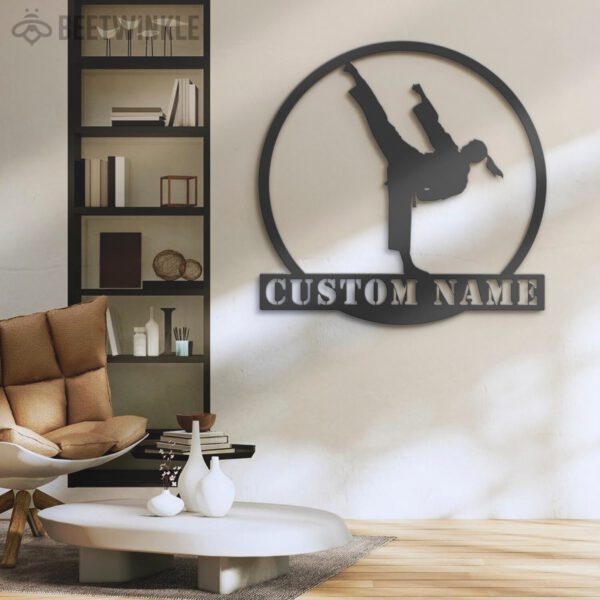 Custom-Girl-Taekwondo-Martial-Arts-Metal-Wall-Art-with-LED-Light-5