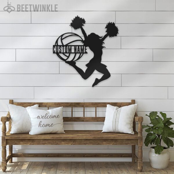 Custom-Girl-Volleyball-Cheerleading-Metal-Wall-Art-LED-Light-3