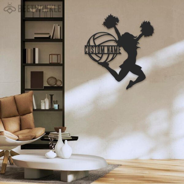 Custom-Girl-Volleyball-Cheerleading-Metal-Wall-Art-LED-Light