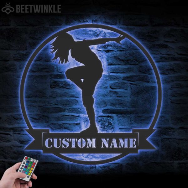 Custom-Girl-Zumba-Dancer-Metal-Wall-Art-LED-Light-7