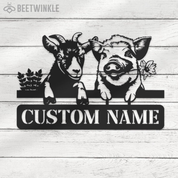 Custom-Goat-Pig-Farmhouse-Metal-Wall-Art-LED-Light-6