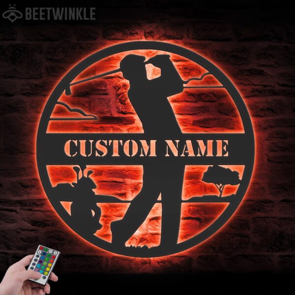 Custom-Golfing-Metal-Wall-Art-LED-Light