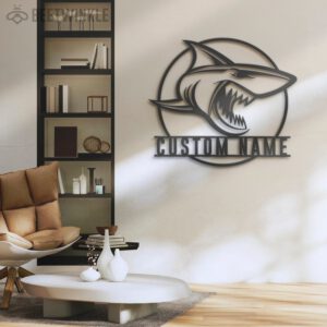 Custom-Great-White-Shark-Metal-Wall-Art-LED-Light-3