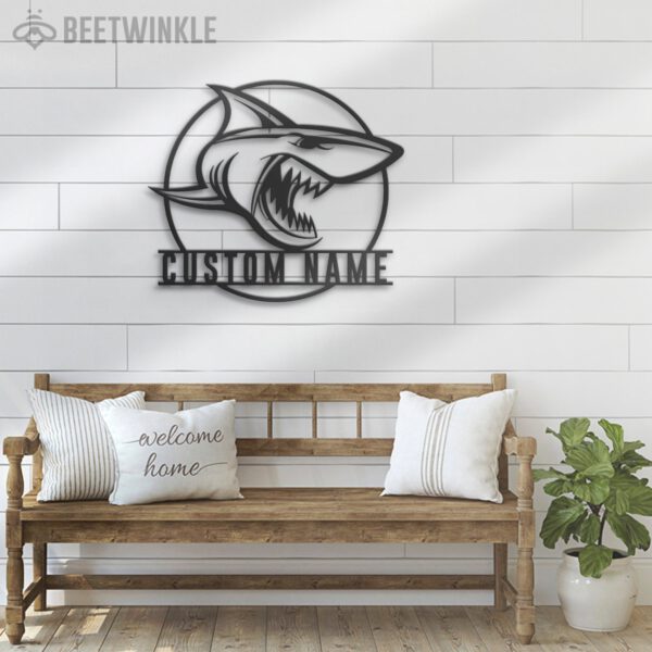 Custom-Great-White-Shark-Metal-Wall-Art-LED-Light-4