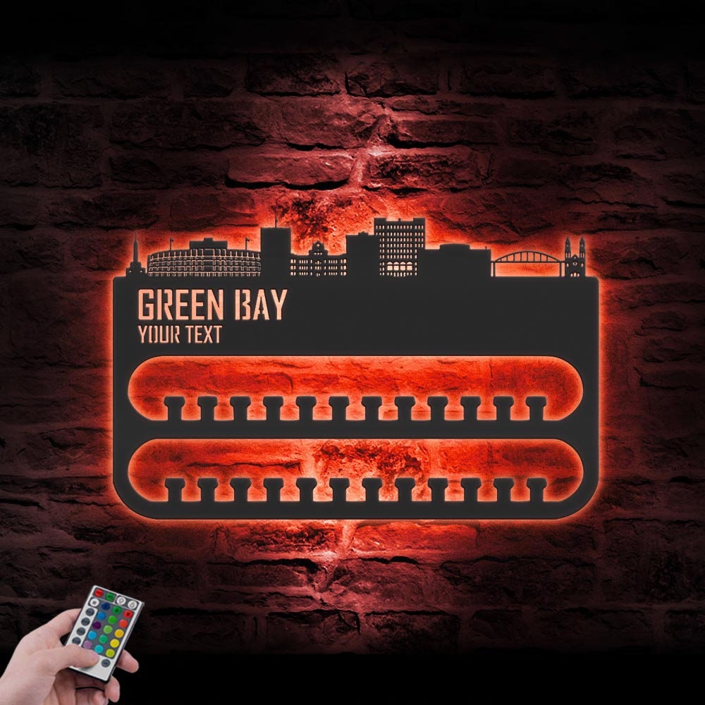 Custom-Green-Bay-Skyline-Sport-Medal-Hanger-With-Led-Light_7