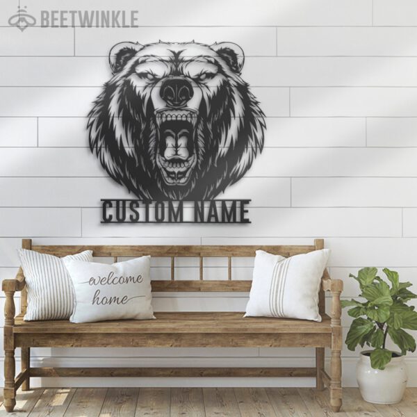 Custom-Grizzly-Bear-Metal-Wall-Art-LED-Light-2