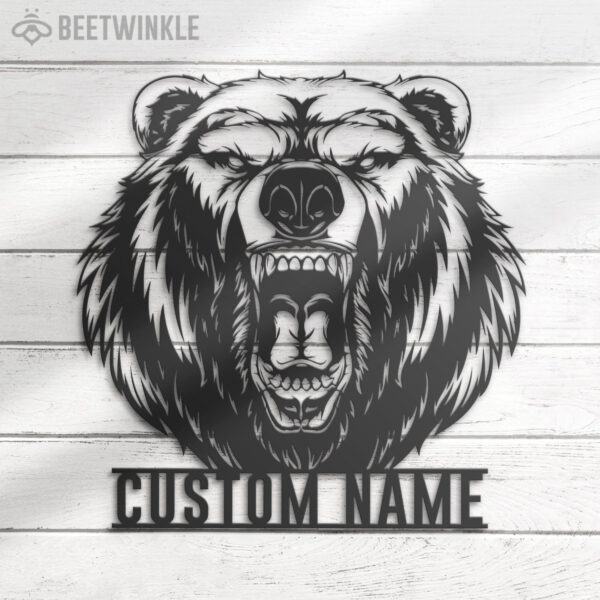 Custom-Grizzly-Bear-Metal-Wall-Art-LED-Light-4