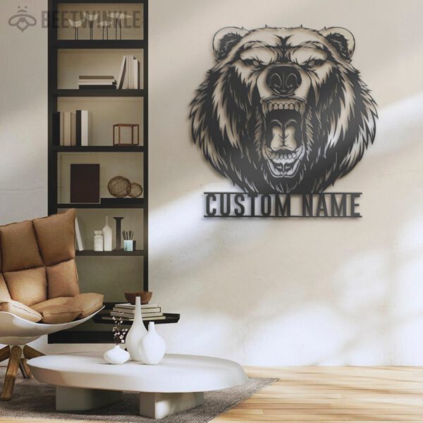 Custom-Grizzly-Bear-Metal-Wall-Art-LED-Light-7