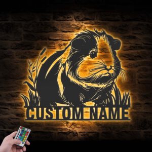 Custom-Guinea-Pig-Metal-Wall-Art-LED-Light-2