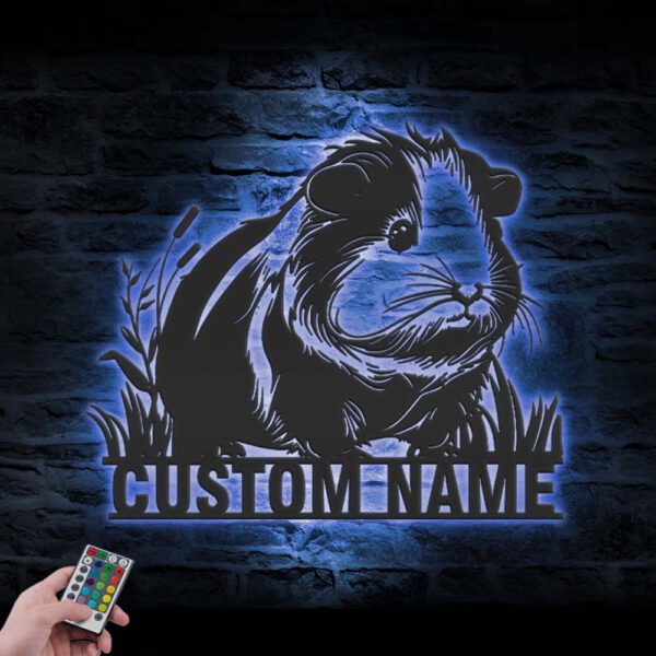 Custom-Guinea-Pig-Metal-Wall-Art-LED-Light-6