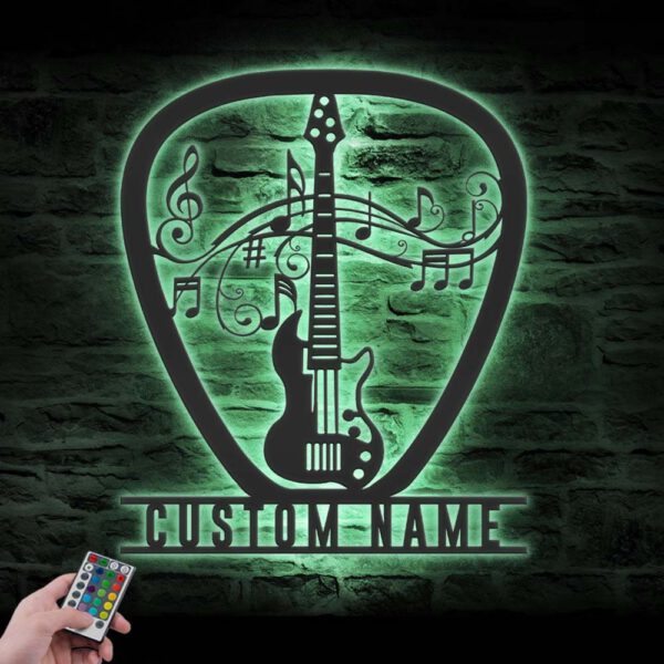 Custom-Guitar-Pick-Metal-Wall-Art-LED-Light-2-2