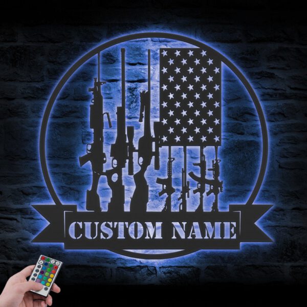 Custom-Gun-American-Flag-Metal-Wall-Art-LED-Light-13