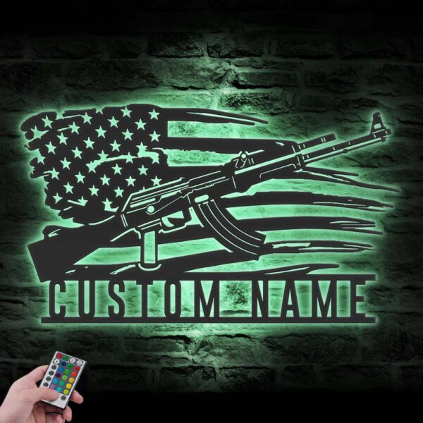 Custom-Gun-American-Flag-Metal-Wall-Art-LED-Light-2-3