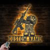 Custom-Gun-Boot-Helmet-Battle-Soldier-Metal-Wall-Art-LED-Light-2