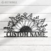 Custom-Half-Sunflower-Monogram-Metal-Wall-Art-LED-Light-5