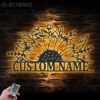 Custom-Half-Sunflower-Monogram-Metal-Wall-Art-LED-Light-8