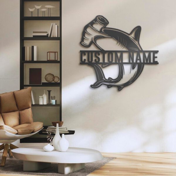 Custom-Hammerhead-Shark-Metal-Wall-Art-LED-Light-8