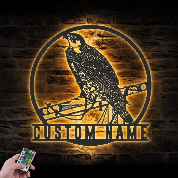 Custom-Hawk-Metal-Wall-Art-LED-Light-3