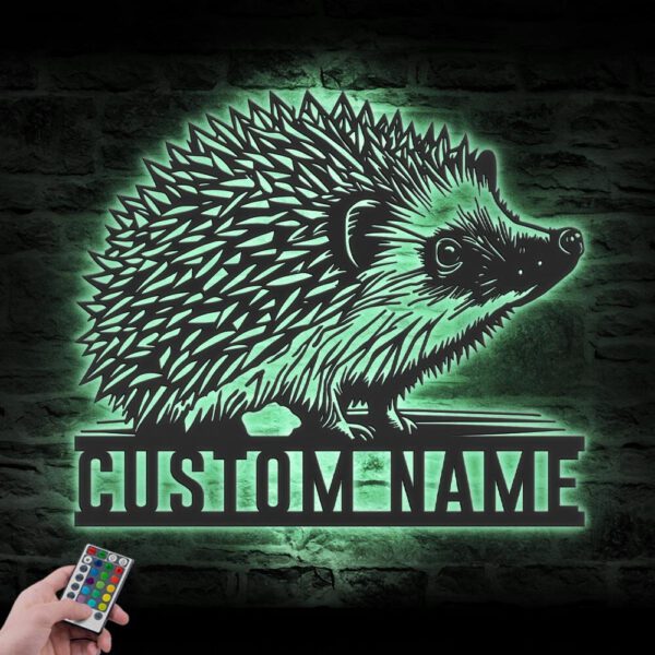 Custom-Hedgehog-Metal-Wall-Art-LED-Light-2