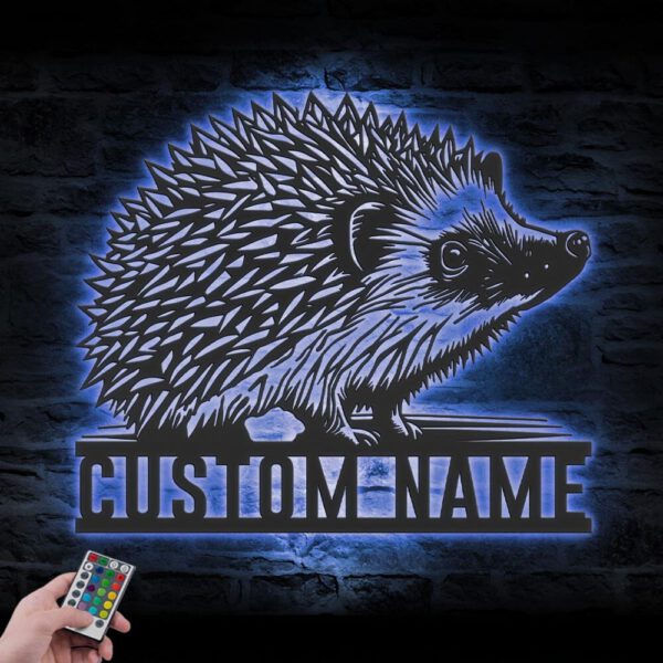 Custom-Hedgehog-Metal-Wall-Art-LED-Light