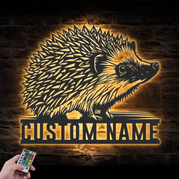 Custom-Hedgehog-Metal-Wall-Art-LED-Light-7